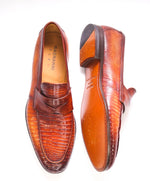 $825 MAGNANNI - "FLEX" MADE IN SPAIN Genuine Lizard Brown Loafers - 8