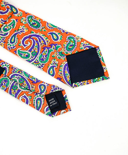 $140 POLO RALPH LAUREN - 'Hand Made In Italy' Orange Paisley - Tie