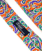 $140 POLO RALPH LAUREN - 'Hand Made In Italy' Orange Paisley - Tie