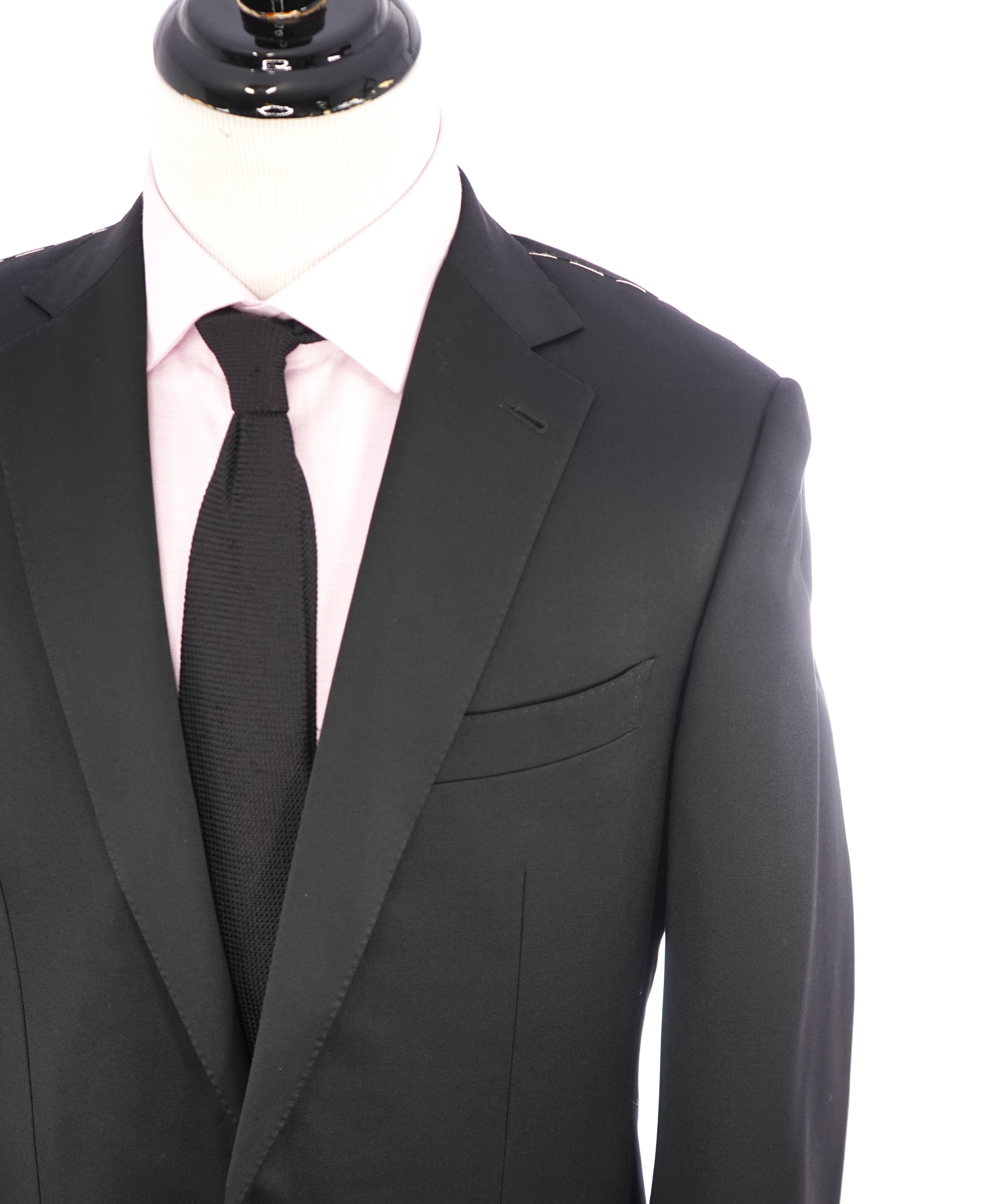 ERMENEGILDO ZEGNA -"MULTISEASON MILA" Notch Lapel Black Tuxedo - 44L