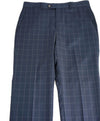 TODD SNYDER - Blue / Gray Check Flat Front Wool Dress Pants - 32W