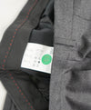 HUGO BOSS - Abstract Check Gray Wool Flat Front Dress Pants - 37W