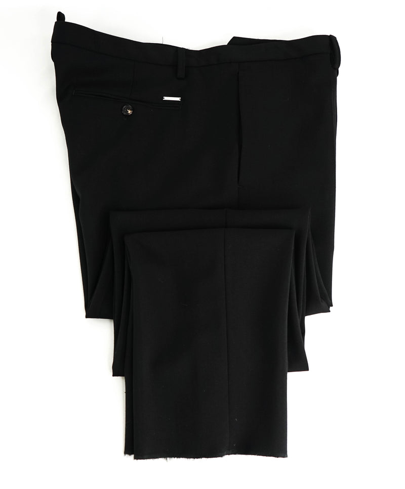 DSQUARED2 LONDON - Black Flat Front Slim Pants With Logo Plaque- 40W (56 EU)