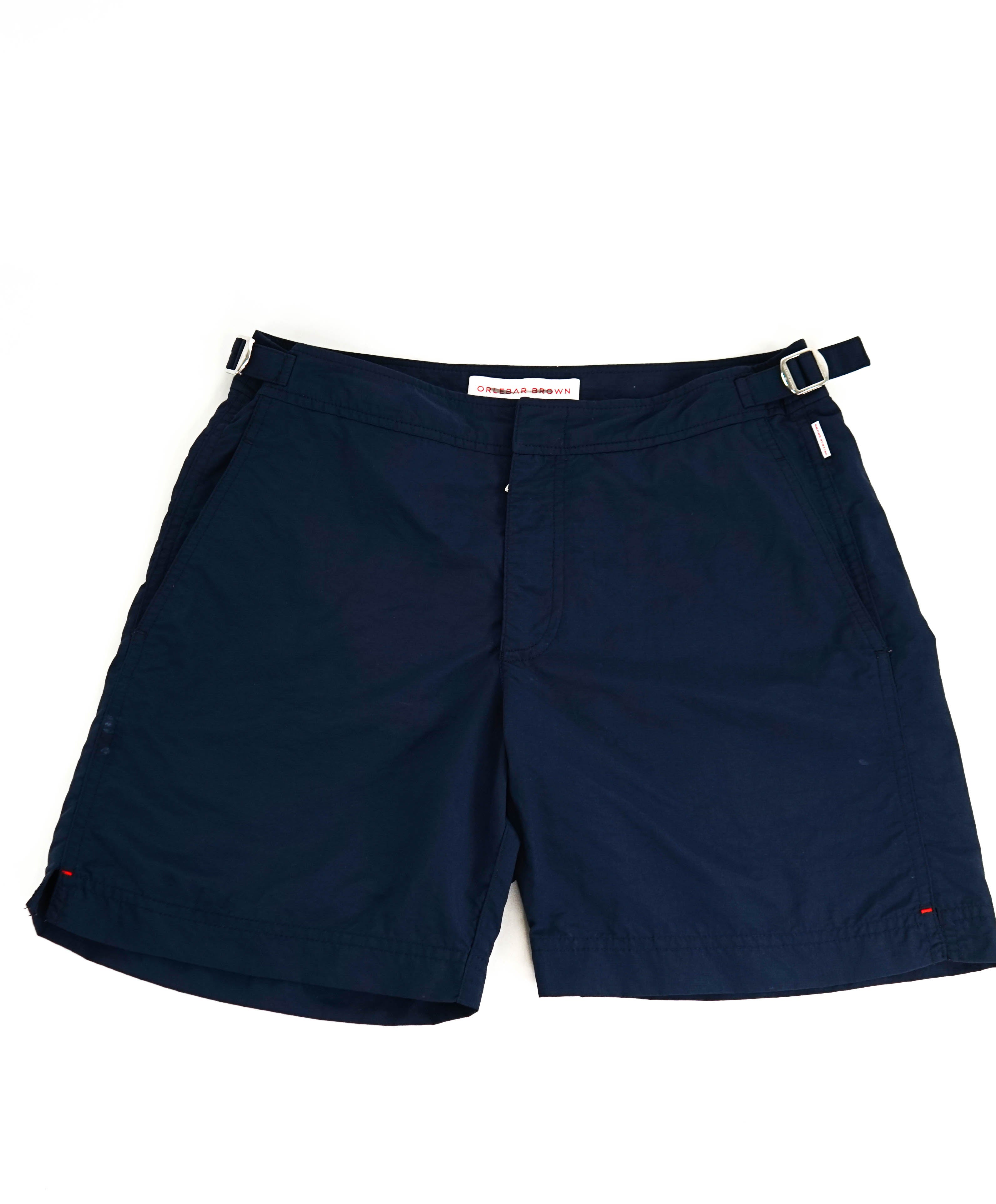 OLEBAR BROWN - Blue Swim Trunks With Side Tabs - 28W