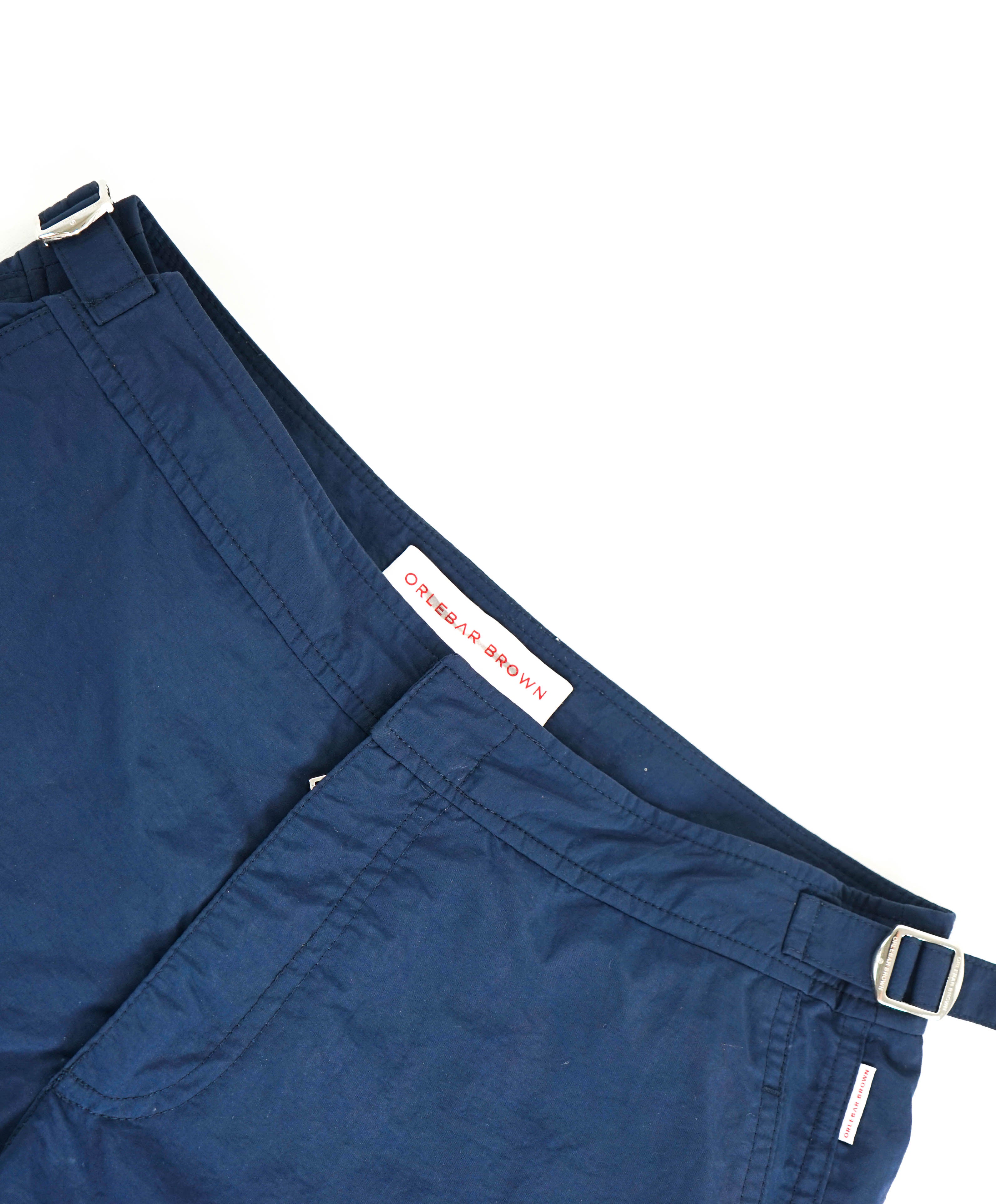 OLEBAR BROWN - Blue Swim Trunks With Side Tabs - 28W