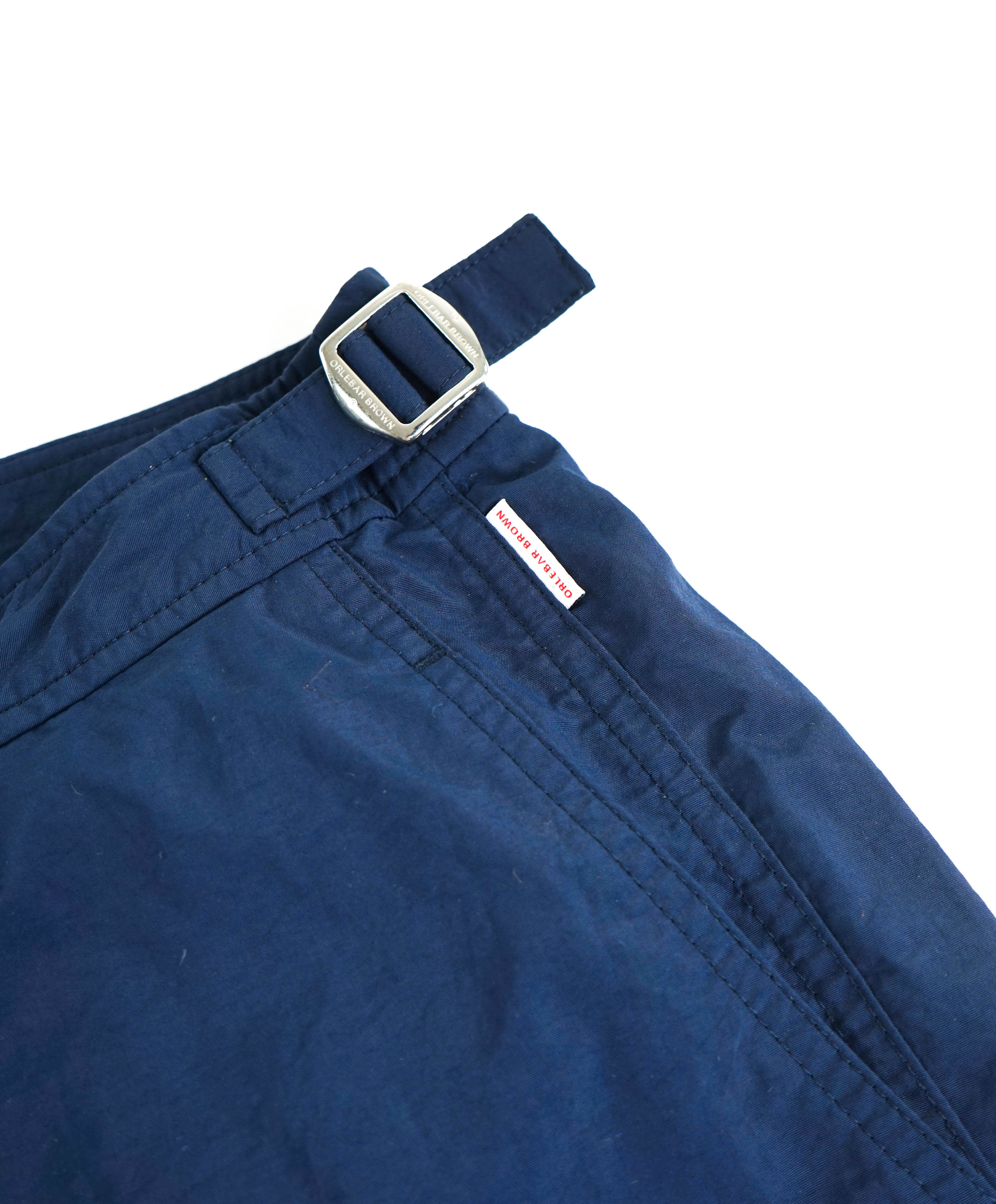 OLEBAR BROWN - Blue Swim Trunks With Side Tabs - 28W