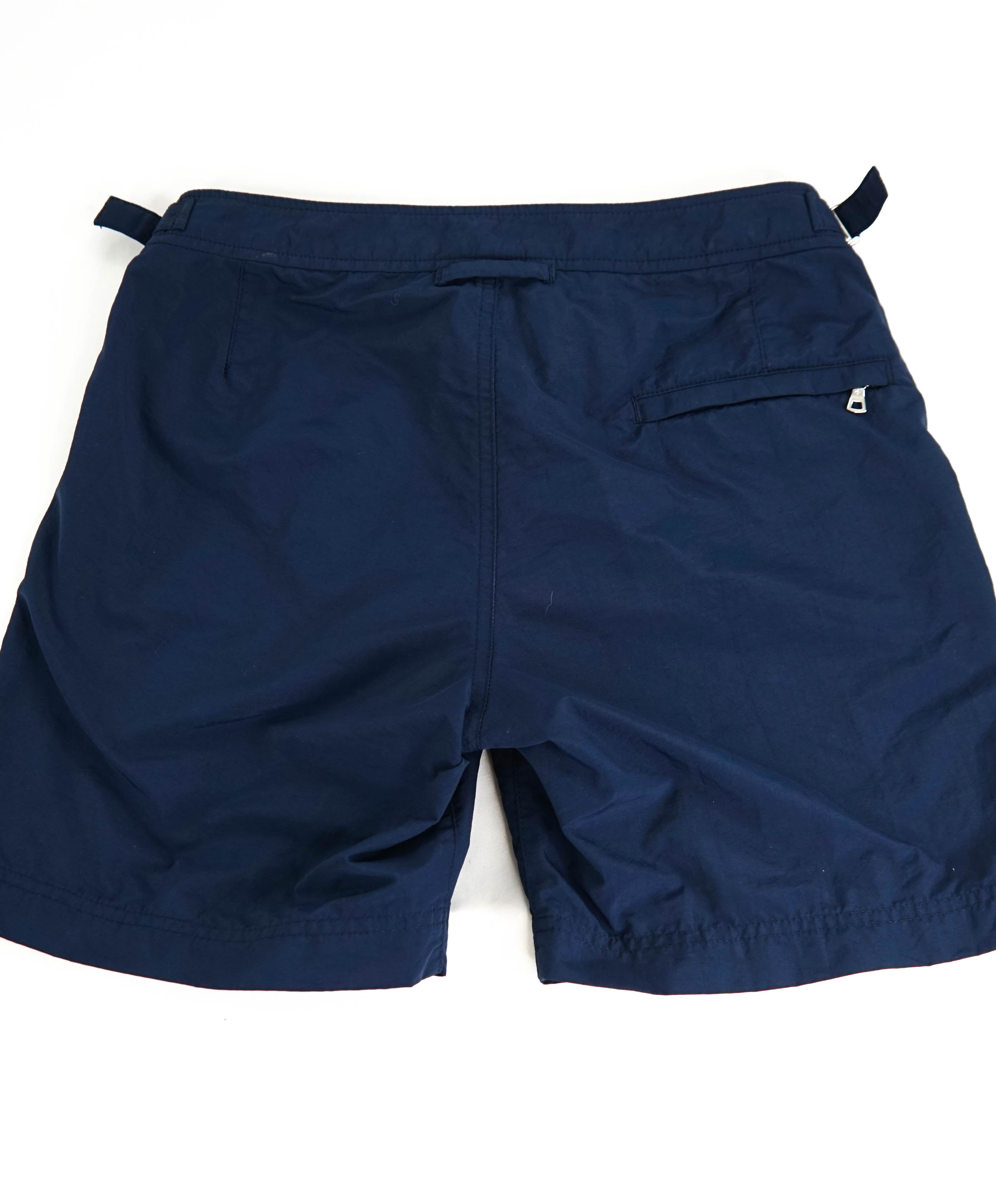 OLEBAR BROWN - Blue Swim Trunks With Side Tabs - 28W