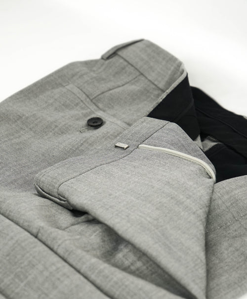HUGO BOSS - Textured Gray Flat Front Dress Pants- 32W