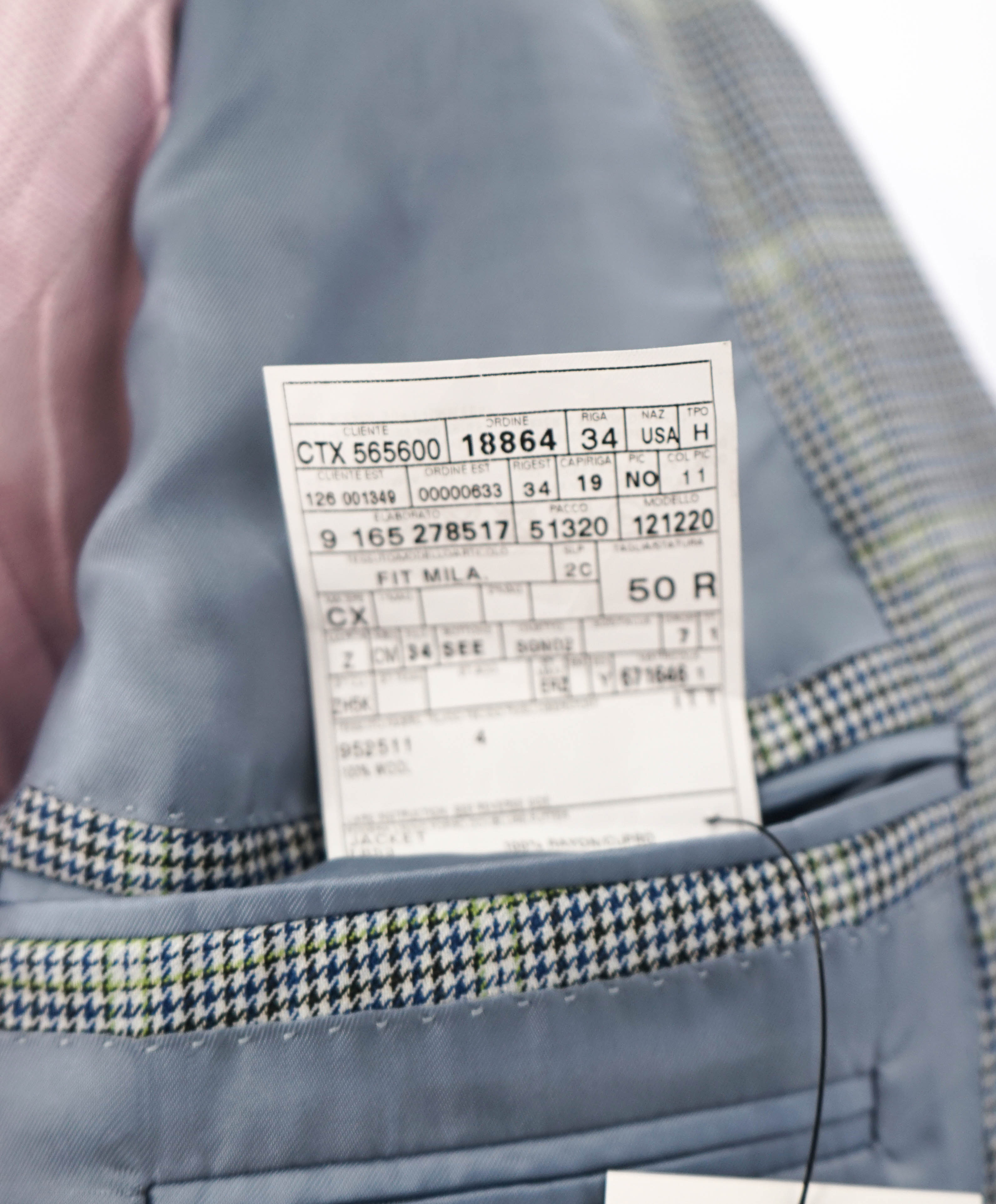 $3,295 ERMENEGILDO ZEGNA- "TROFEO" Navy/Green Houndstooth Blazer- 40R