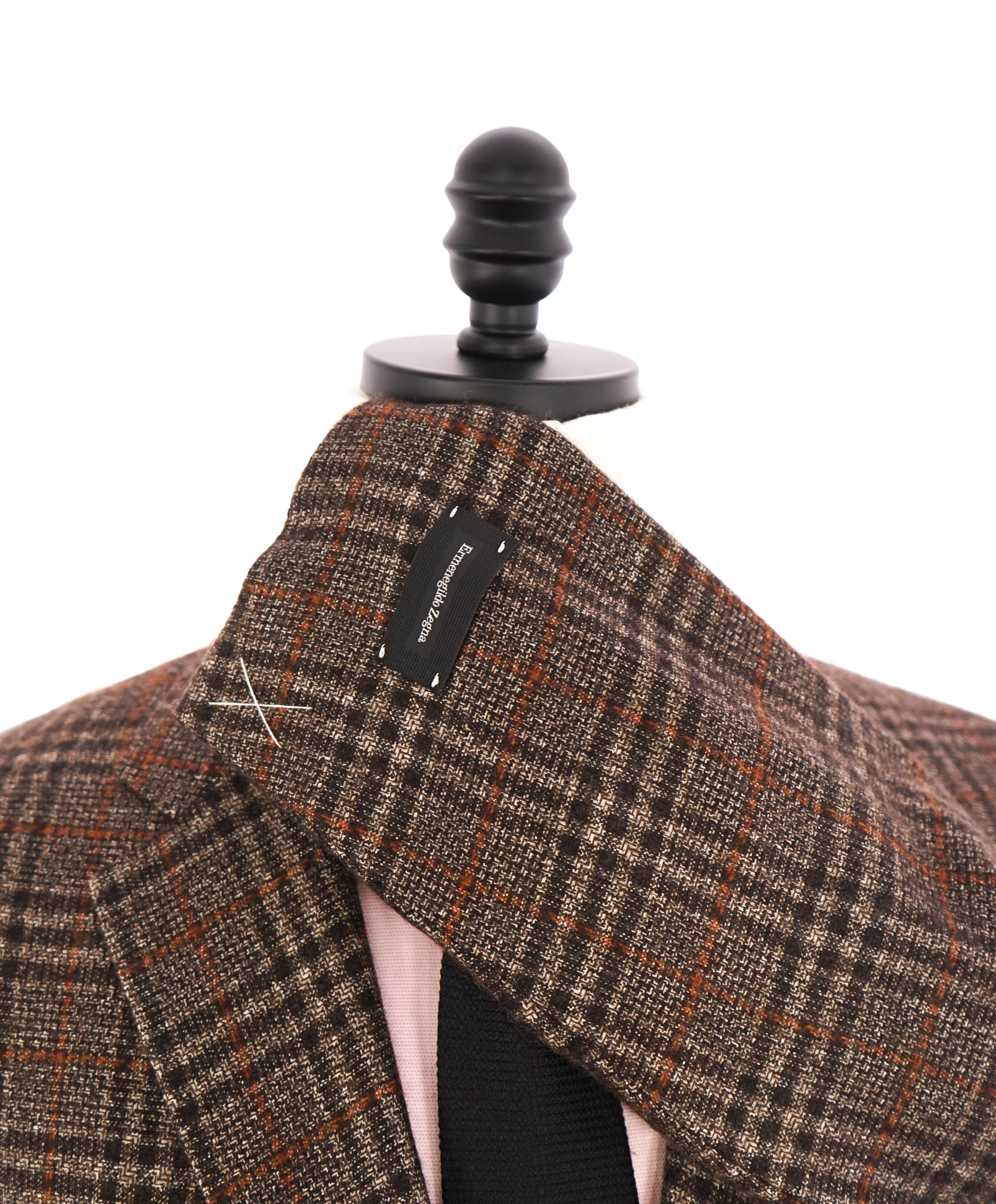 $4,650 ERMENEGILDO ZEGNA- "ZERO WEIGHT" Cashmere/Silk Brown Check Blazer- 44R
