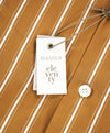 $395 ELEVENTY - Camel/White *Spread Collar* Stripe Dress Shirt - M
