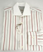 $395 ELEVENTY - Gray/White *Wide Spread Contrast Collar* Button Dress Shirt - M