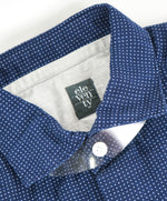 $495 ELEVENTY - Navy/Blue LINEN COTTON Button Dress Shirt - L