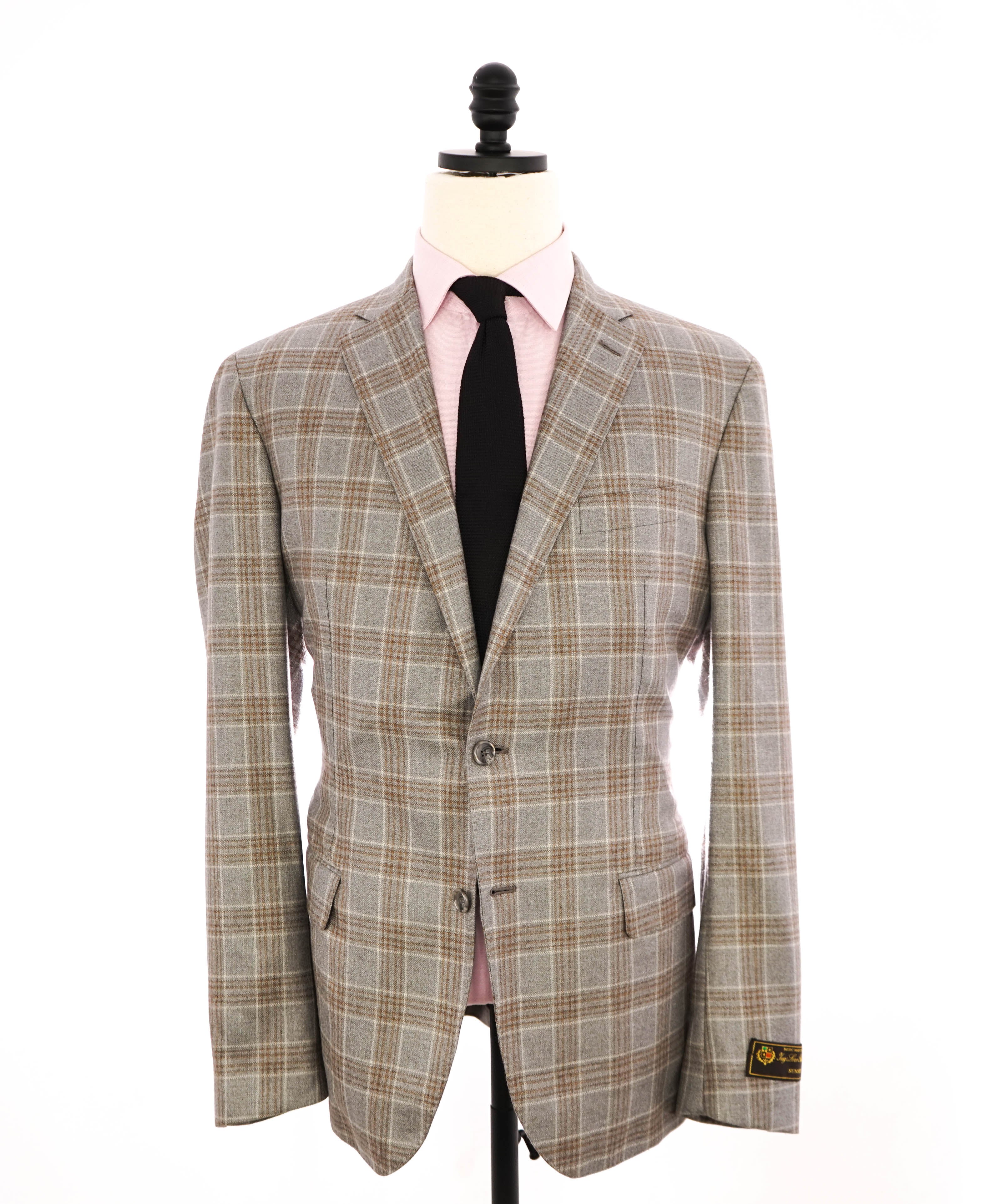 LORO PIANA -"SUNSET" For SAKS 5TH AVE CASHMERE/Silk Check Blazer- 46R