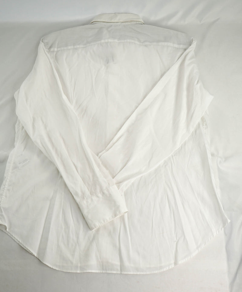 $395 ELEVENTY - *Spread Collar* Slim-Cotton Poplin White Dress Shirt - XL (44)