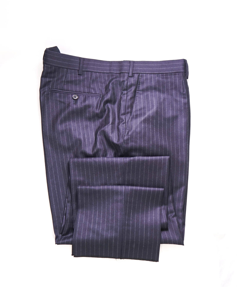 $890 ERMENEGILDO ZEGNA - Navy WOOL Chalk Stripe Dress Pants - 42W (60EU)