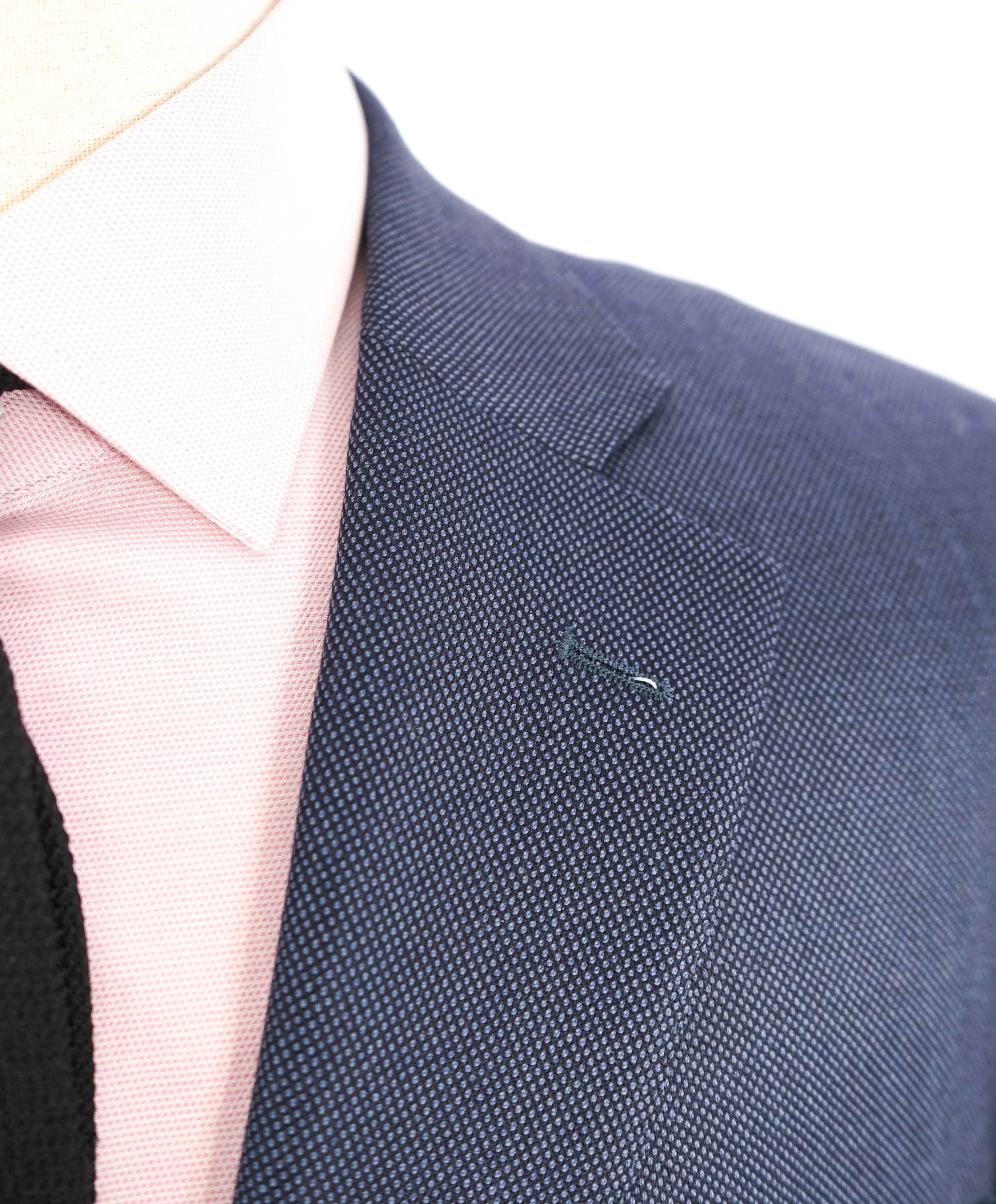 $1,295 ERMENEGILDO ZEGNA - By SAKS FIFTH AVENUE "Modern" Blue Birdseye Suit - 46R