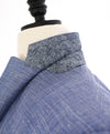 $1,895 CANALI - Baby Blue Tonal Textured Blazer - 38R