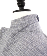 $1,895 CANALI - "KEI"Gray Abstract Check Summer Wool Blazer - 44L
