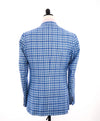 $2,995 ISAIA - Wool/Cotton Baby Blue Gingham Check MOP Blazer - 38R US (50EU)