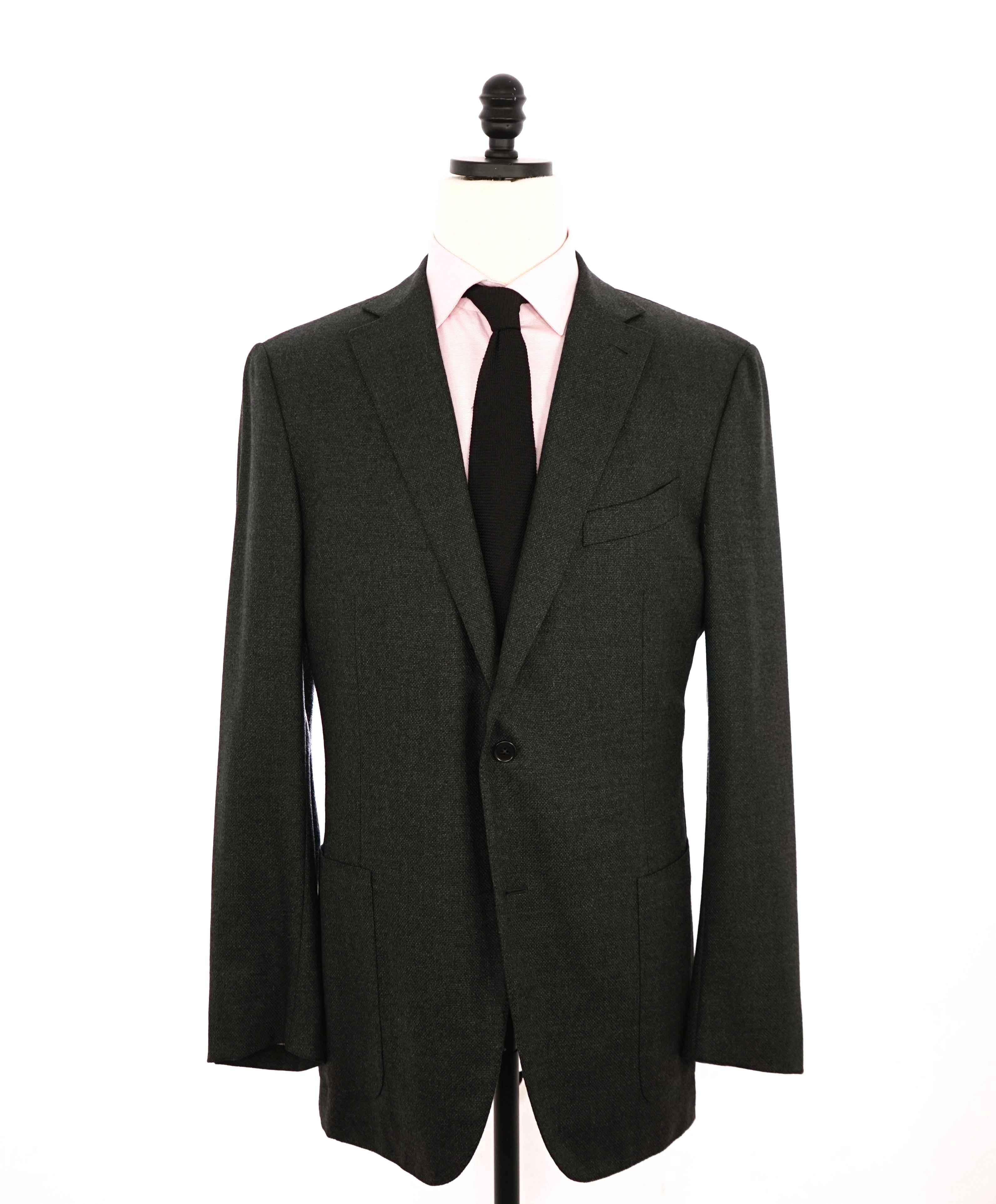 $3,295 ERMENEGILDO ZEGNA - Forest Green Royal Weave "Street Jacket" Blazer - 46L