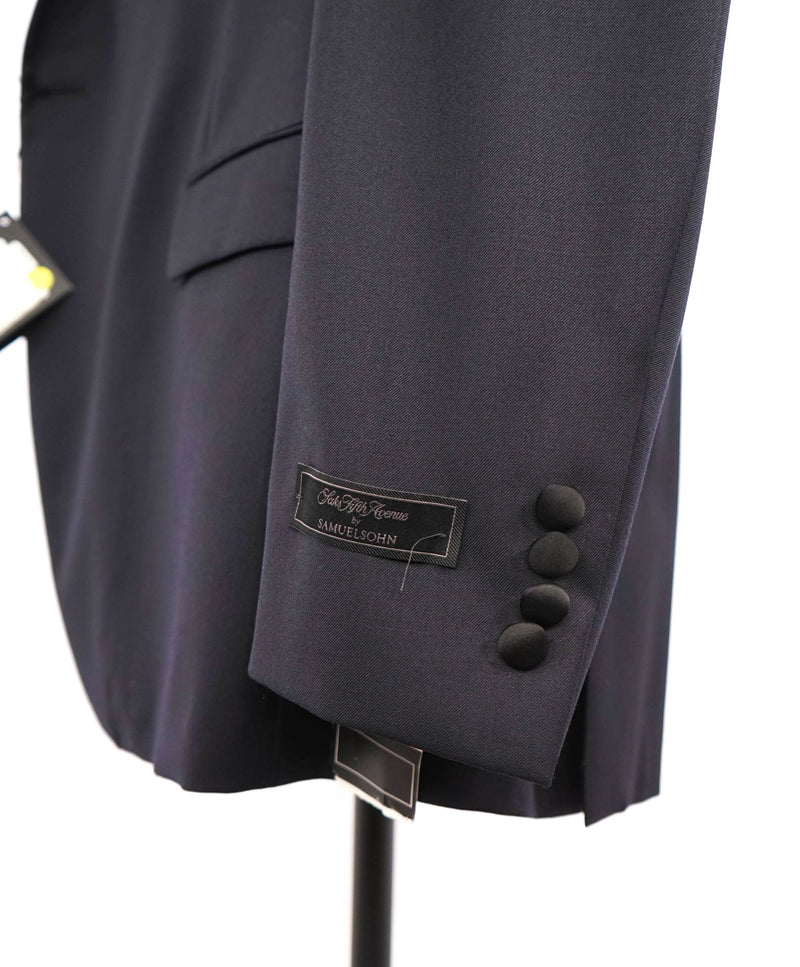 SAMUELSOHN - 1-Button NAVY BLUE Notch Lapel Tuxedo Super 120's Suit - 48L 40W
