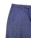 ISAIA - Blue & Red Check Plaid Dress Pants Flat Front - 31W