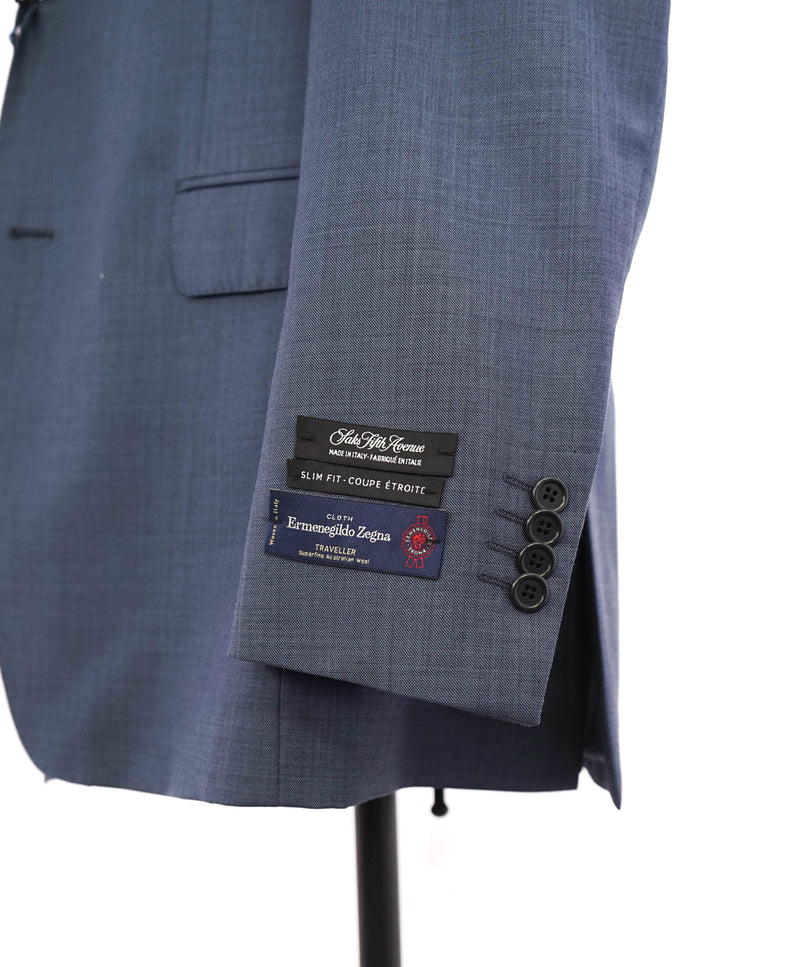 $1,295 ERMENEGILDO ZEGNA - By SAKS FIFTH AVENUE "SLIM" Pastel Blue Suit - 40L 32W
