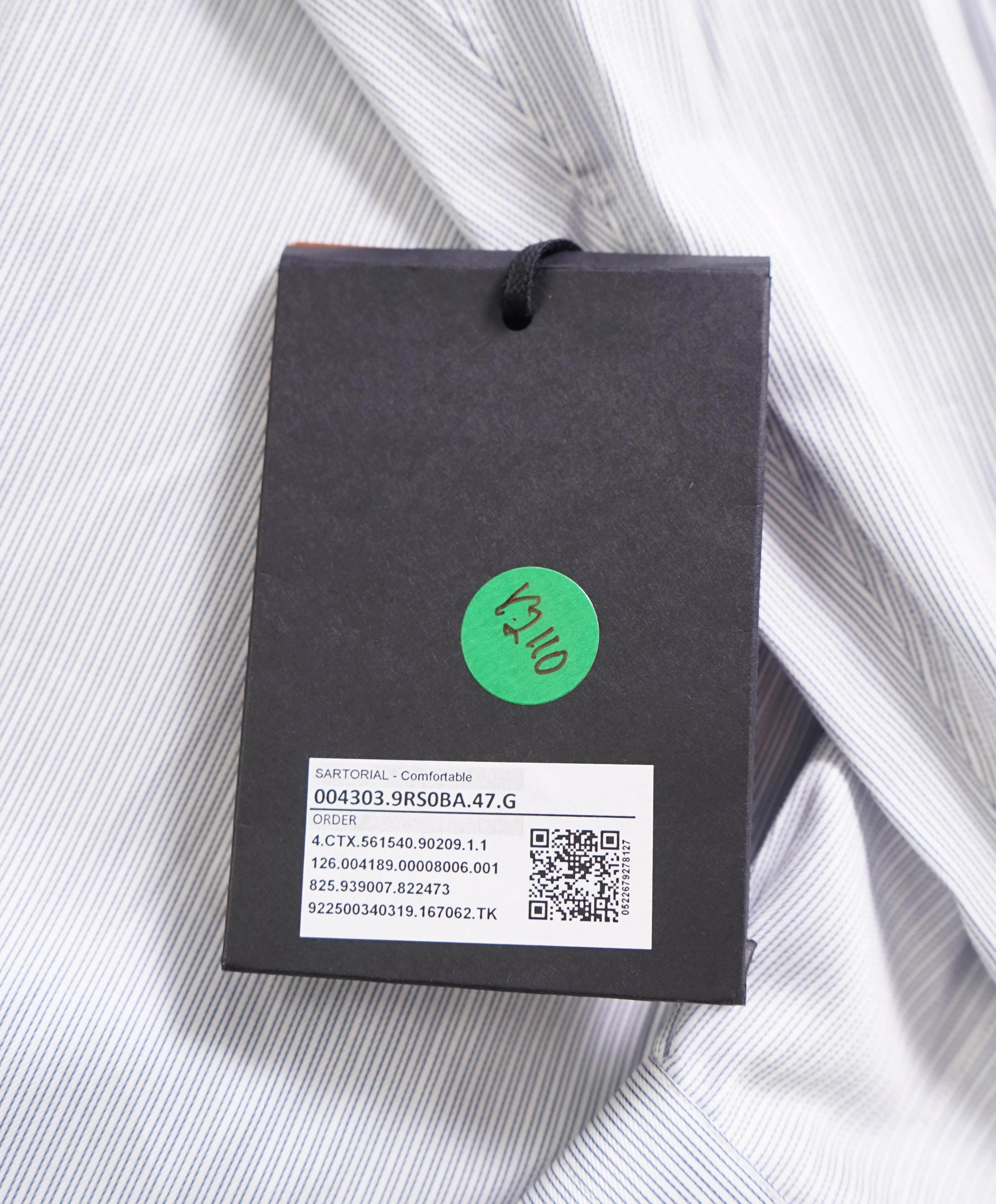 $995 ZEGNA - Regular fit "TROFEO SILK" Blue Button Down Shirt - 18.5