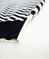 $945 ELEVENTY - Navy/Ivory Polo T-Shirt Nautical Stripe - M
