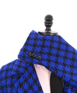 $14,545 KITON - *100% PURE CASHMERE* Bold Blue Houndstooth Top Coat - 48R