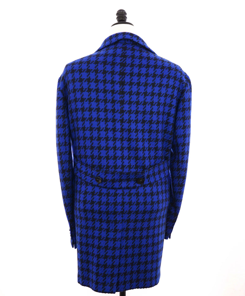 $14,545 KITON - *100% PURE CASHMERE* Bold Blue Houndstooth Top Coat - 48R