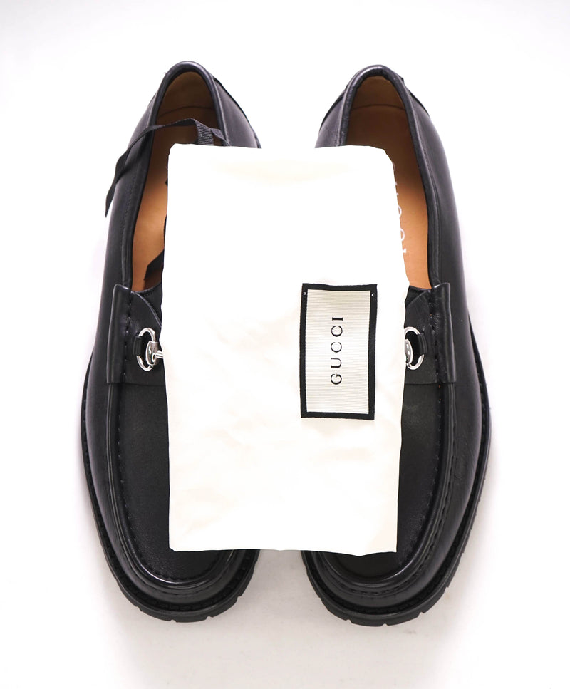 GUCCI - Horse-bit Loafers Black Leather Iconic Style - 11 US (10.5 M G Stamped On Shoe)