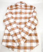 $495 ELEVENTY - *Linen/Cotton* Brown White Large Check Dress Shirt - M