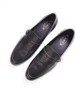 $675 TOD’S - Black Penny Monk Leather LOGO Vamp Loafer - (12 Tod's) 13 US