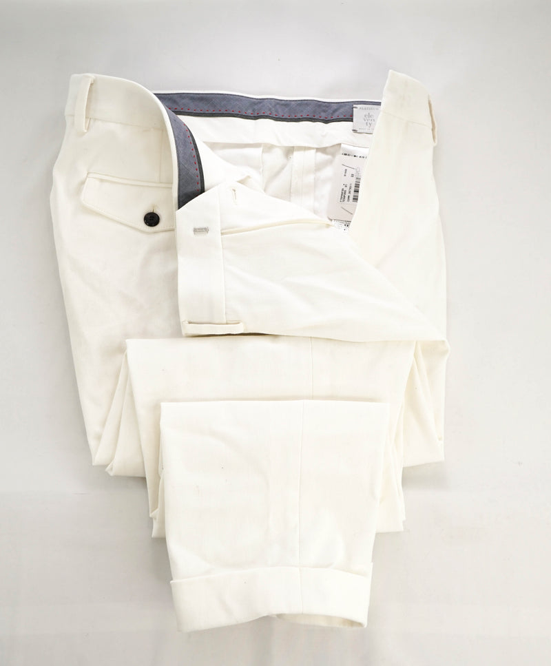 $575 ELEVENTY - Ivory/White Stretch Cotton Blend Dress/Casual Pants- 33W
