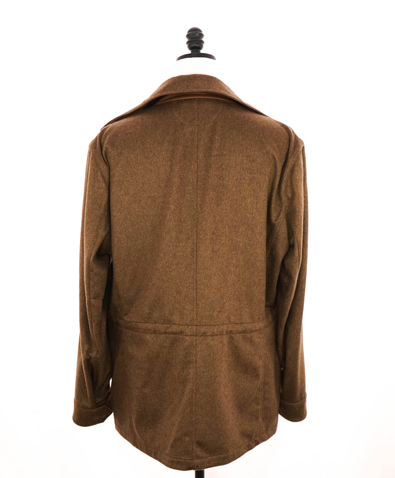 $14,545 KITON - *100% PURE CASHMERE* Brown Leather Jacket Top Coat - 48R