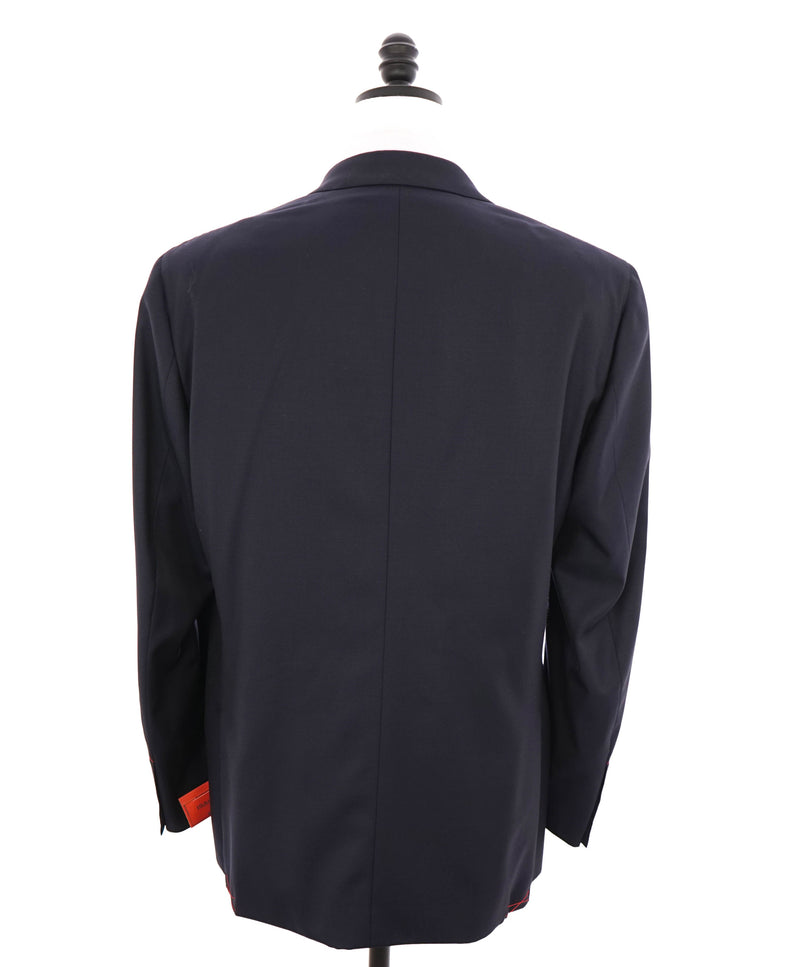 $4,595 ISAIA - "AQUASPIDER" Satin PEAK LAPEL Navy Blue Wool Tuxedo - 42R