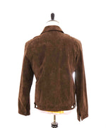 $1,095 SAKS FIFTH AVE - *SUPPLE SUEDE* Goat Skin Brown Metal Button- 40 US M