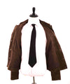 $1,095 SAKS FIFTH AVE - *SUPPLE SUEDE* Goat Skin Brown Metal Button- 40 US M