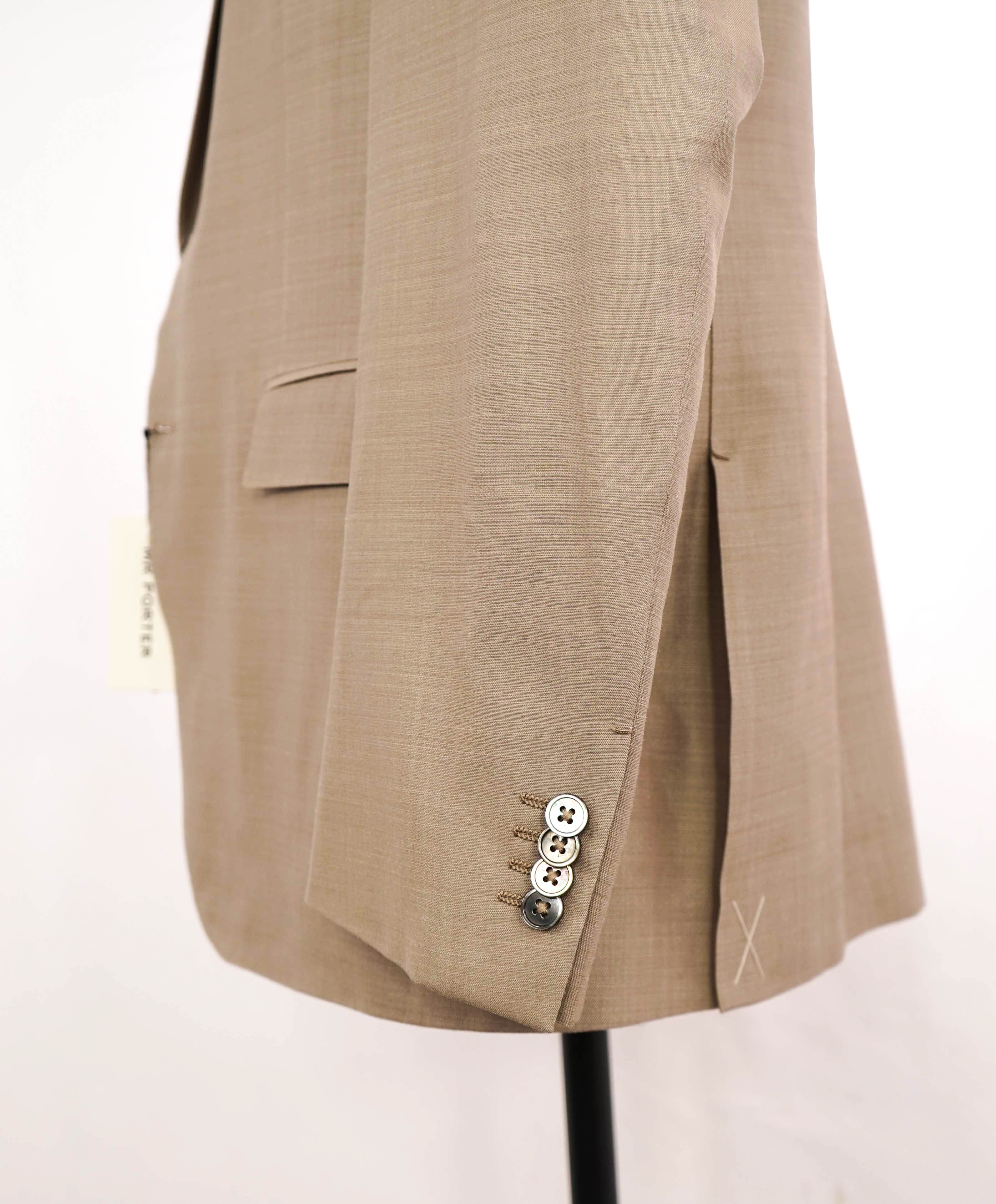 $3,950 ERMENEGILDO ZEGNA - WOOL/SILK Tauper MOP Button Solid Suit - 46R