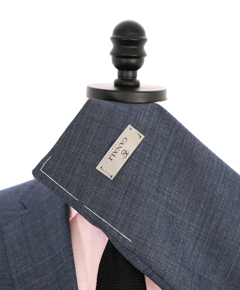 $2,000 CANALI - Blue & Gray ABSTRACT CHECK Suit - 40R 35W