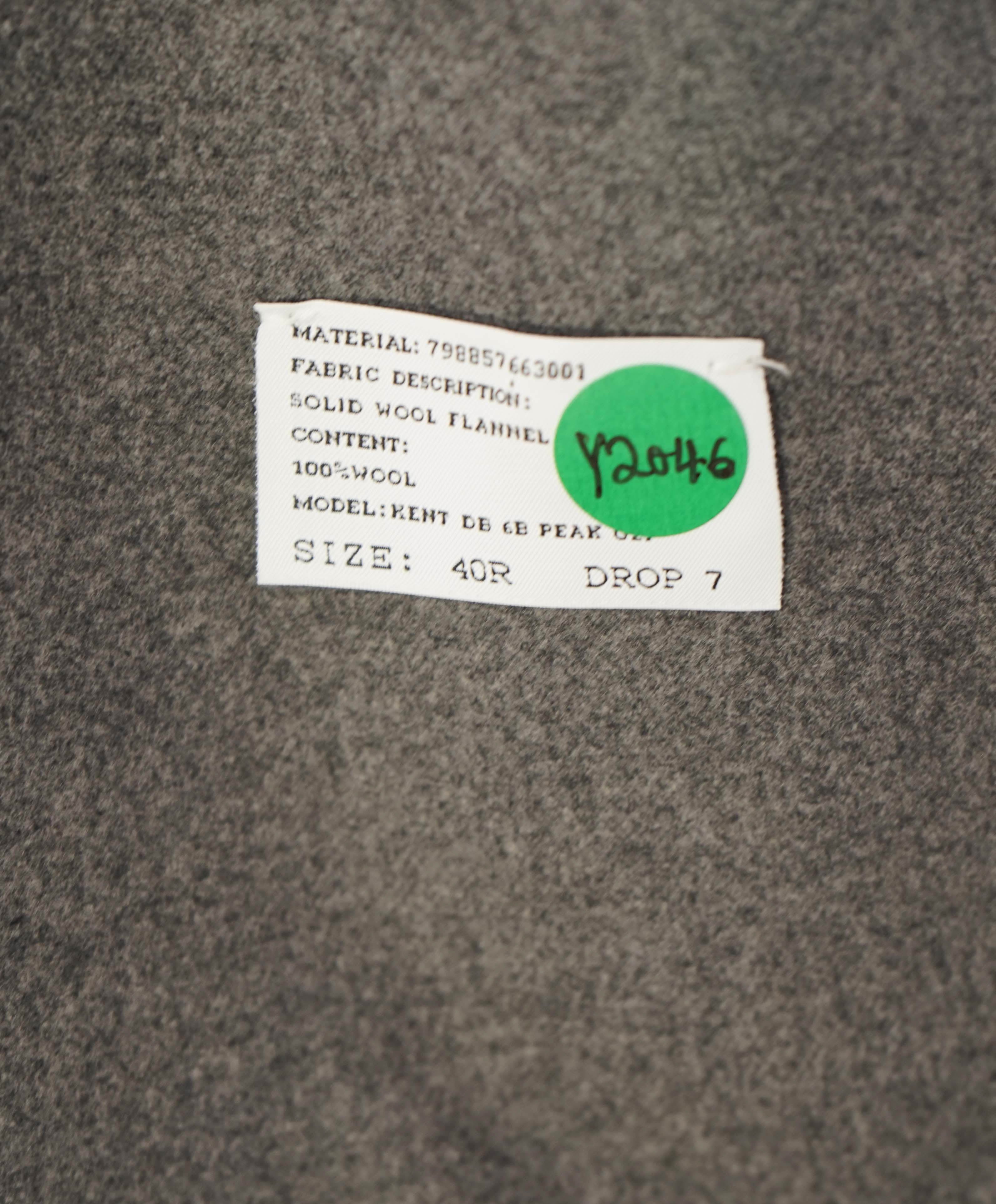 $5,995 RALPH LAUREN PURPLE LABEL - Gray Flannel Solid Double Breasted Suit - 40R