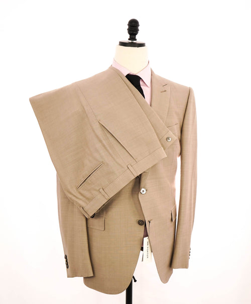$3,950 ERMENEGILDO ZEGNA - WOOL/SILK Tauper MOP Button Solid Suit - 46R