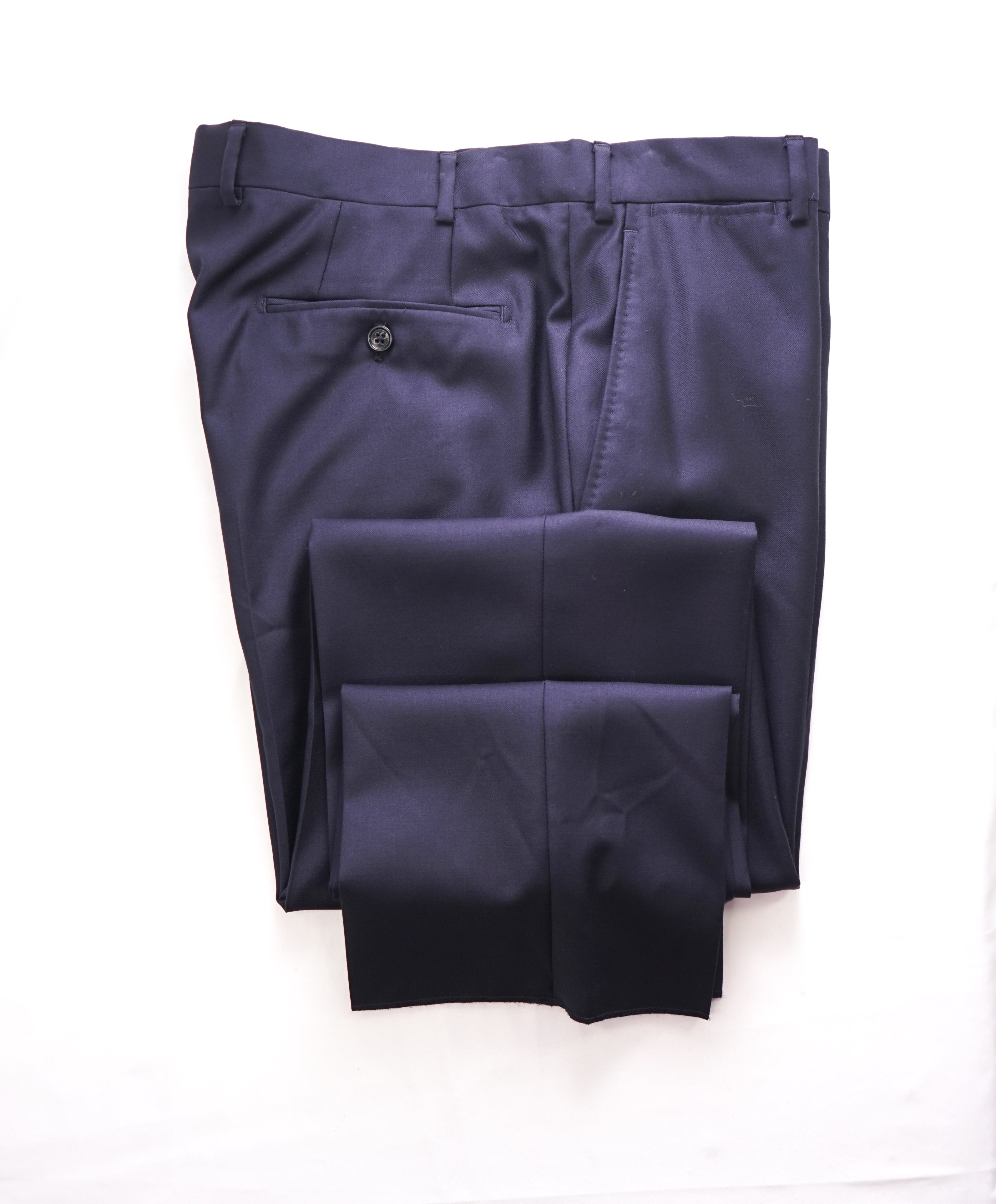 EMPORIO ARMANI - Solid Navy *Closet Staple* Flat Front Dress Pants - 34W (50 EU)