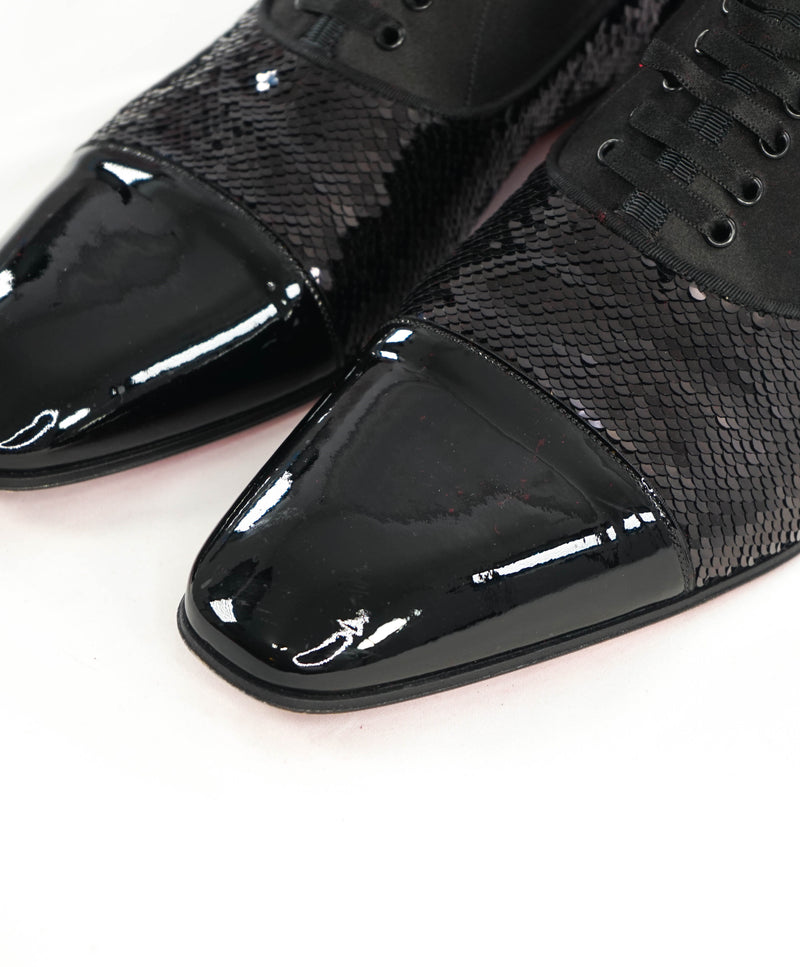 $1,050 CHRISTIAN LOUBOUTIN - *GREGGO ORLATO* Black Oxfords - 11 US (44)