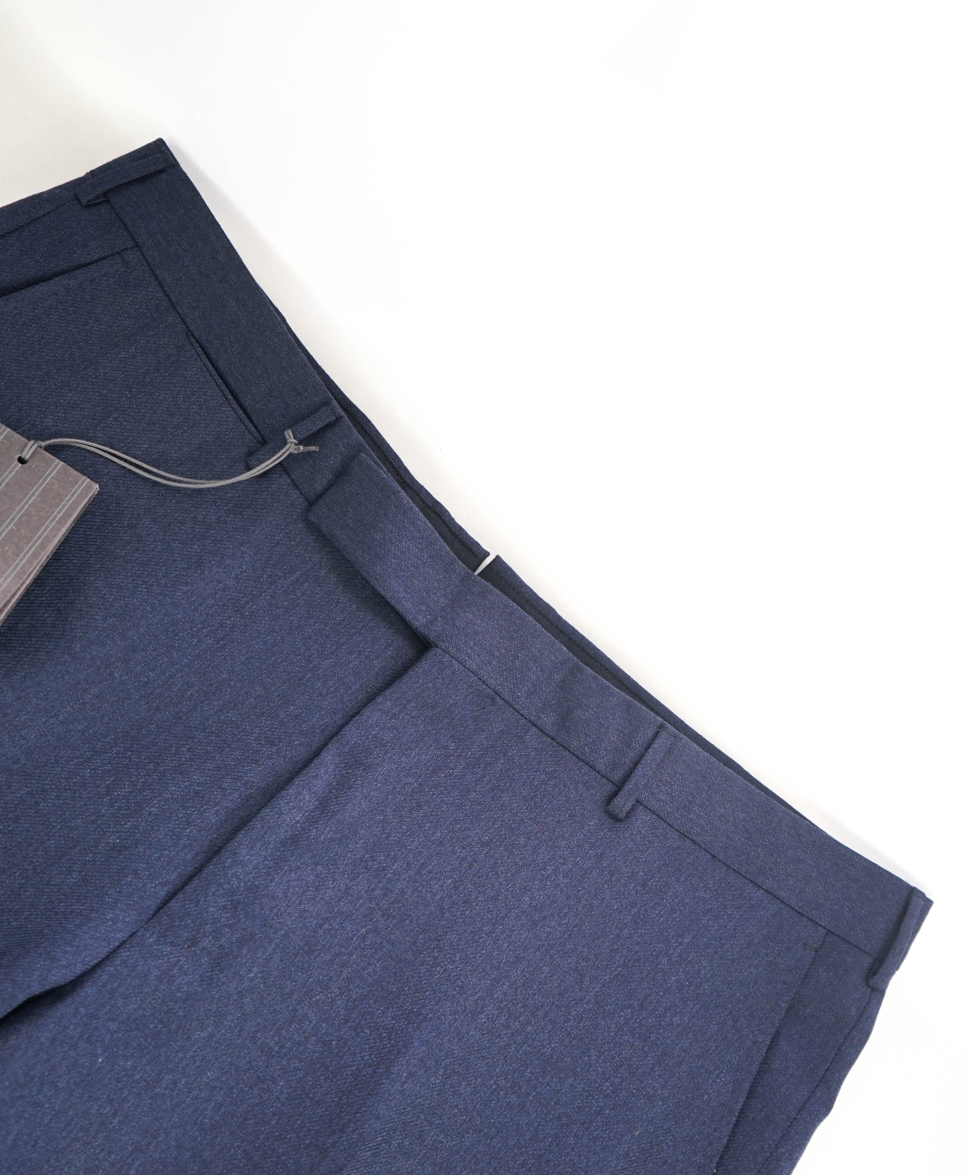 $795 ERMENEGILDO ZEGNA - Medium Blue “TROFEO" Flat Front Wool Trousers- 38W