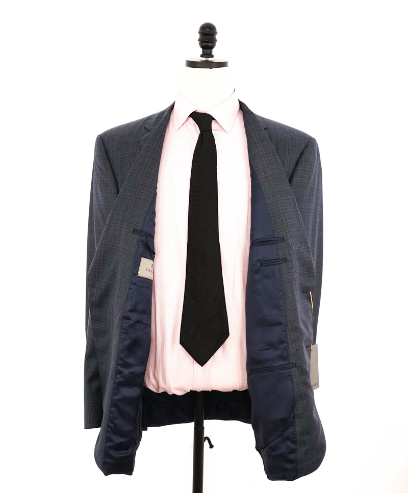 $2,195 CANALI - *CLOSET STAPLE* Blue/Gray Check Plaid 2-Piece Suit - 50R