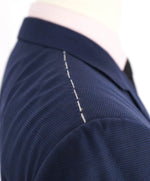 ERMENEGILDO ZEGNA -"MULTISEASON" Blue Textured Birdseye Premium Suit - 48L