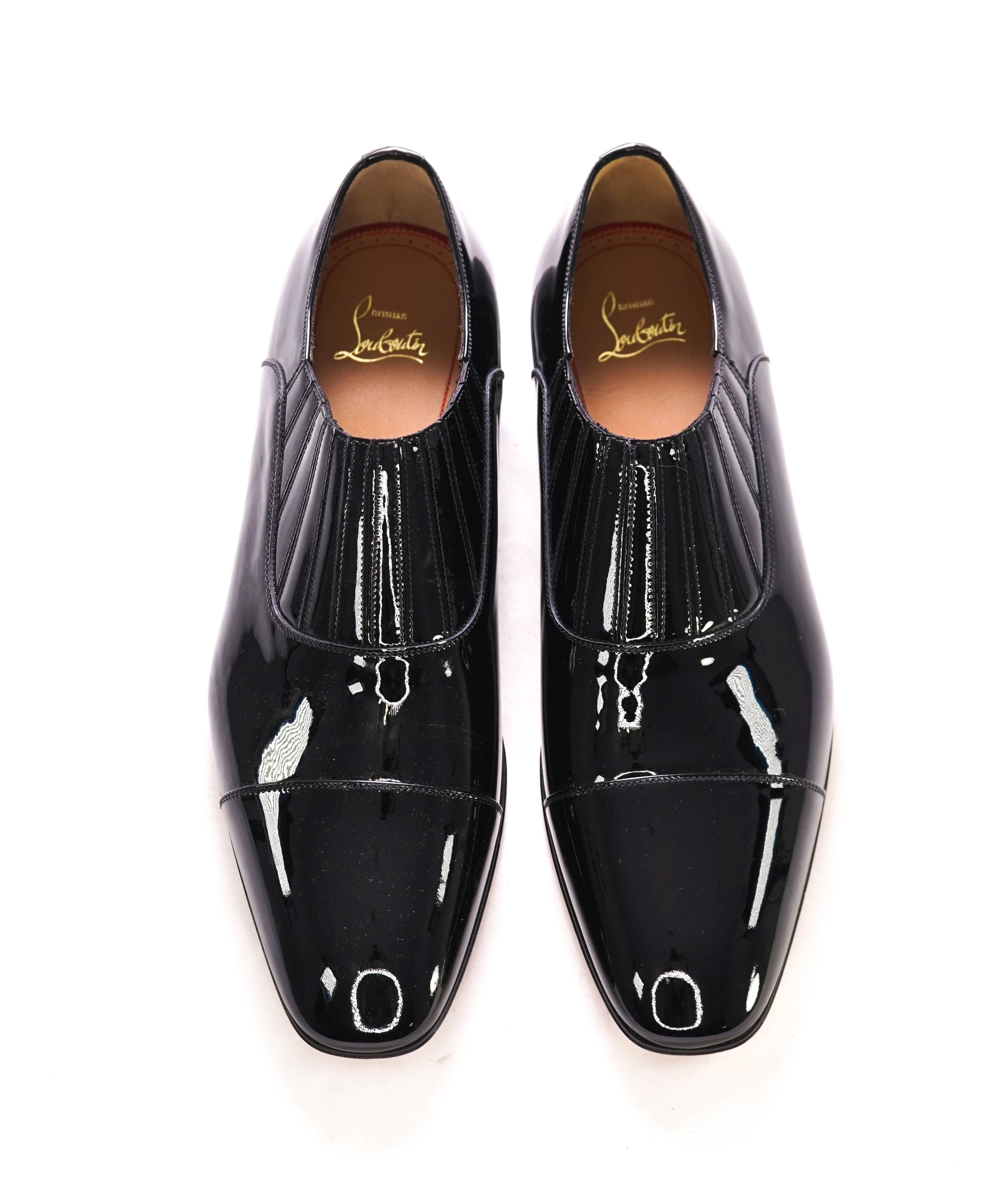 $1,050 CHRISTIAN LOUBOUTIN - *GREG ON* Black Patent Leather Loafers - 10.5 US (43.5 EU)